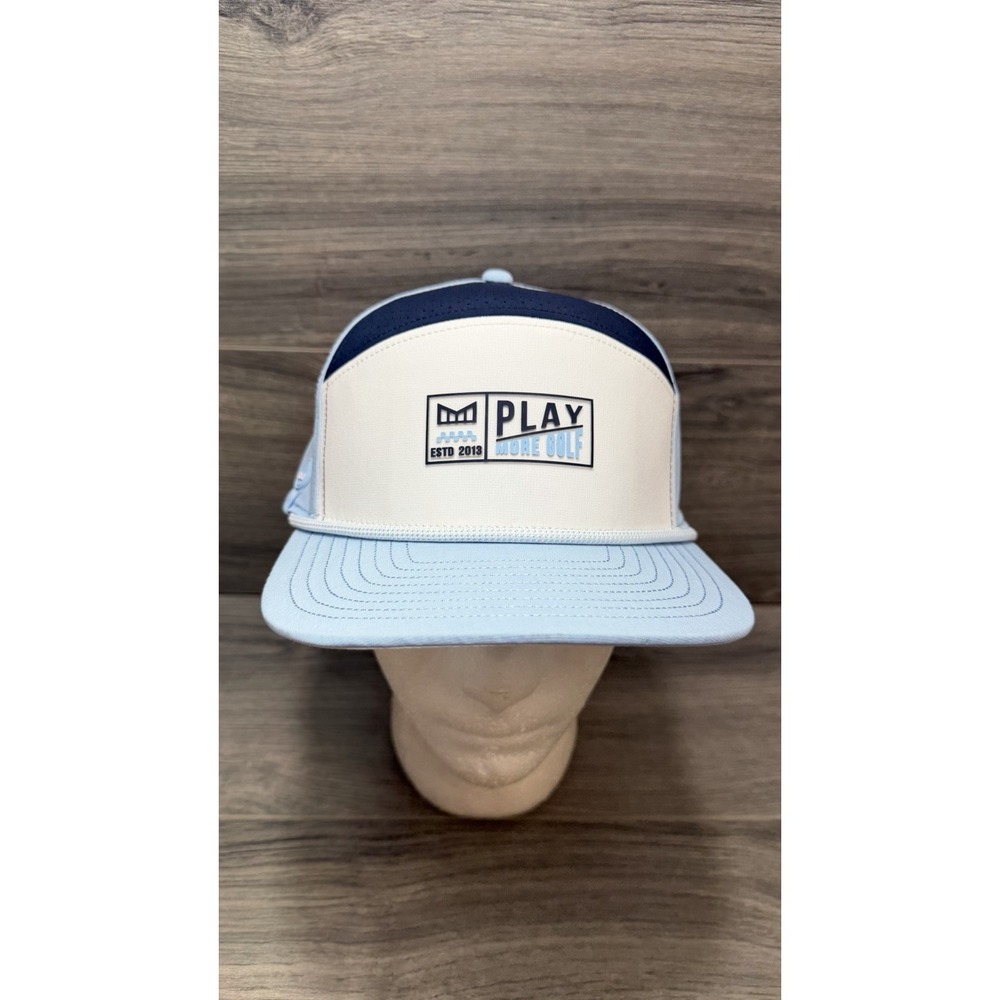Melin Play More Golf Trenches Links Hydro Hat Performance Blue White Cap Classic